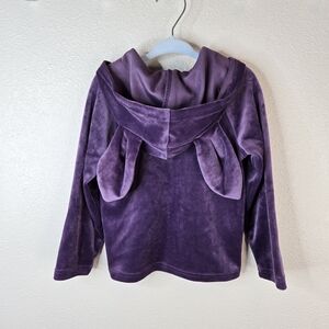 Tea Collection Purple VelourSweater Hoodie Size 18-24 Months Easter Bunny